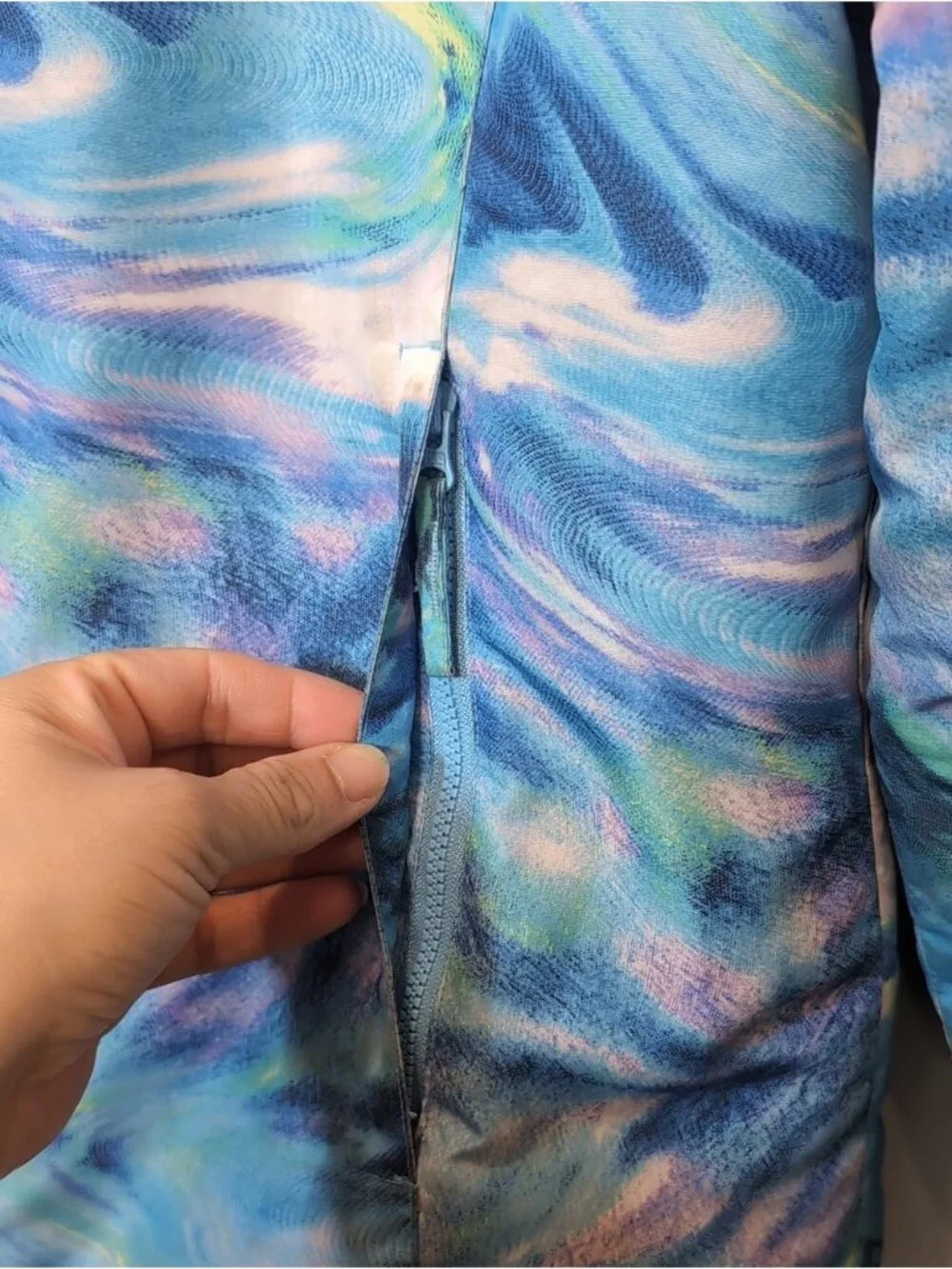The Childrens Place Girls Winter Jacket Watercolor Swirl Blue Pink Purple XXL 16